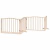 vidaXL Poartă de c&acirc;ini pliabilă cu ușă, 4 panouri, 320 cm, lemn plop