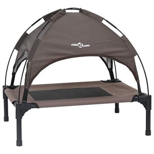 vidaXL Pat pentru c&acirc;ini Manual Maro 62 x 48 x 61 cm Oțel