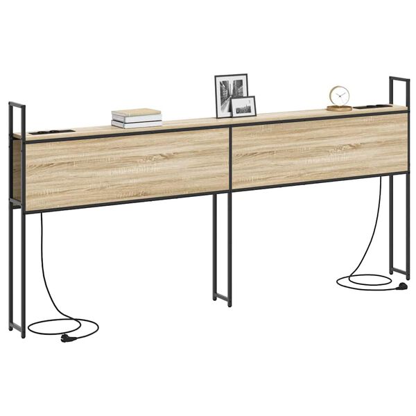 vidaXL Tăblie de Depozitare cu Stație de &Icirc;ncărcare Stejar sonoma