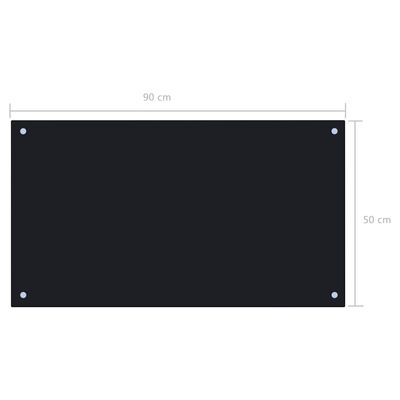 vidaXL Panou antistropi de bucătărie, negru 90x50 cm sticlă securizată