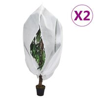vidaXL Protecție de fleece plante cu fermoar, 2 buc, 70 g/m², 1x1,55 m