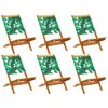 vidaXL Scaune pliante 6 buc. Material textil verde și lemn masiv