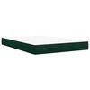 vidaXL Pat box spring cu saltea, verde &icirc;nchis, 140x190 cm, catifea