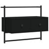 vidaXL Dulap TV montat pe perete, negru, 60,5x30x51 cm, lemn prelucrat