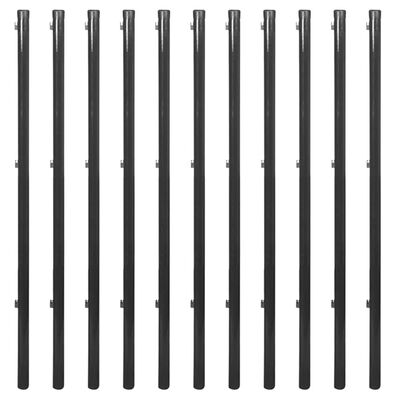 vidaXL Gard plasă de sârmă cu stâlpi și accesorii, gri, 1,25x25 m