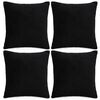 vidaXL Huse de perne decorative, 4 buc., negru, 80x80 cm, textil