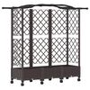 vidaXL Pat Ridicat cu Trellis și Acoperiș Maro 163 x 40 x 129 cm PP