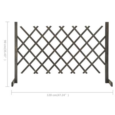 vidaXL Gard cu zăbrele de grădină, gri, 120x90 cm, lemn masiv de brad