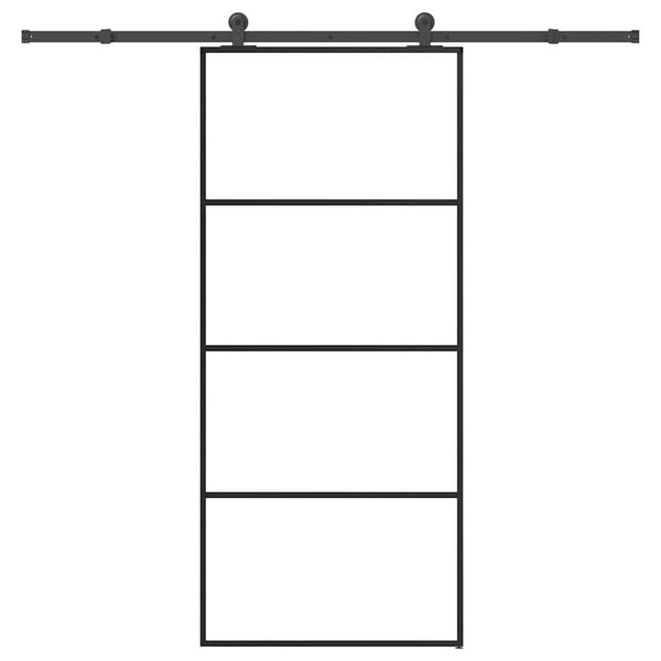 vidaXL Ușă glisantă cu set feronerie, 90x205 cm, sticlă ESG/aluminiu