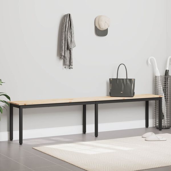 vidaXL bancă natural 200 x 35 x 45 cm Lemn de pin masiv