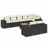 vidaXL Set mobilier de grădină cu perne, 9 piese, negru, poliratan