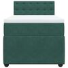vidaXL Pat box spring cu saltea, verde închis, 90x200 cm, catifea