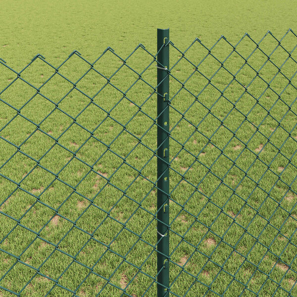 vidaXL Gard cu Stâlp Verde 1,4 x 10 m Oțel și PVC