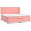 vidaXL Pat box spring cu saltea, roz, 200x200 cm, catifea