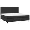 vidaXL Pat box spring cu saltea, negru, 200x200 cm, piele ecologică