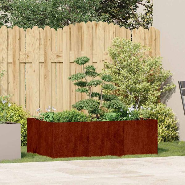 vidaXL Jardinieră Rusty 120x80x40 cm Oțel pentru intemperii