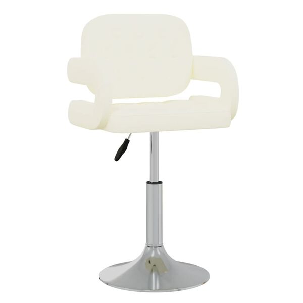 vidaXL Scaun de bar, crem, piele ecologică