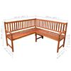 vidaXL Bancă de colț grădină, cu perne, 150 cm, lemn masiv de acacia