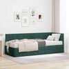 vidaXL Cadru de pat colțar cu saltea cu headboard 2 pcs Verde Catifea