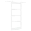 vidaXL Ușă glisantă Alb 93 x 202 cm Lemn masiv de pin și sticlă