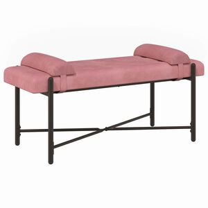 vidaXL Bancă cu butoane și perne Roz 110 x 40 x 46 cm Catifea