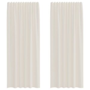 vidaXL Perdele Voile cu buzunare pentru bare 2 buc crem
