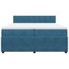vidaXL Pat box spring cu saltea, albastru, 200x200 cm, catifea