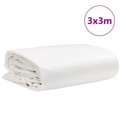 vidaXL Prelată, alb, 3x3 m, 650 g/m²
