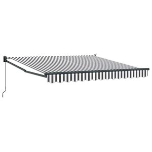 vidaXL Copertină retractabilă antracit/alb, 3x2,5 m, textil/aluminiu