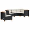 vidaXL Set mobilier de grădină cu perne, 5 piese, negru, poliratan