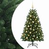vidaXL Brad de Crăciun artificial, verde mediu, cu globuri 150 cm