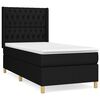 vidaXL Pat box spring cu saltea, negru, 90x190 cm, textil