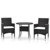 vidaXL Set mobilier de grădină, 3 piese, poliratan