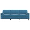 vidaXL Canapea cu 3 locuri cu pernuțe, albastru, 210 cm, catifea