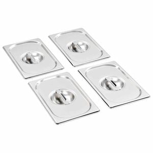 vidaXL Capace pentru tavă GN 1/4, 4 buc., oțel inoxidabil