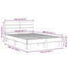 vidaXL Cadru de pat, gri sonoma, 140x200 cm, lemn prelucrat și metal