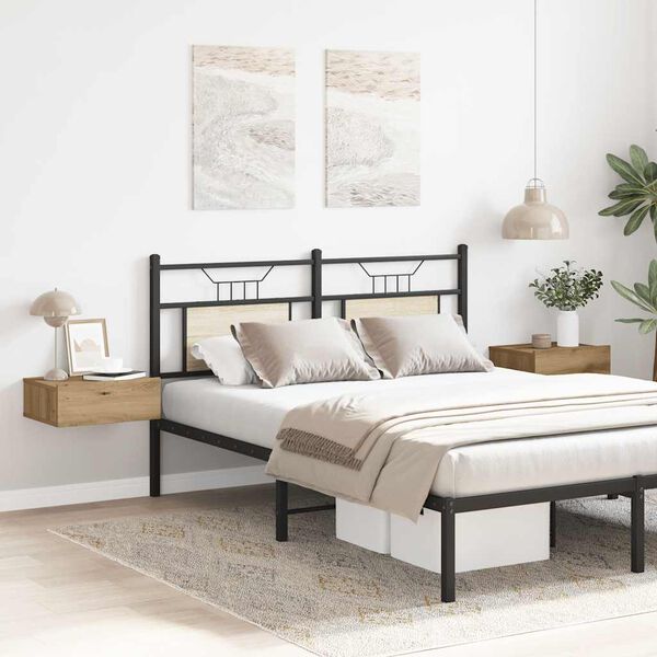 vidaXL Noptiere plutitoare 2 buc Stejar Artisan Lemn prelucrat