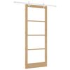 vidaXL Ușă glisantă natural 93 x 232 cm Lemn masiv de pin și sticlă