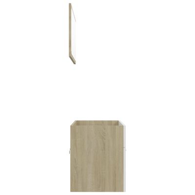 vidaXL Set mobilier baie, 2 piese, alb și stejar Sonoma,lemn prelucrat