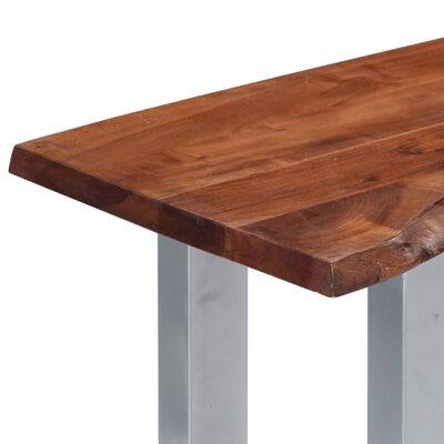 vidaXL Masă consolă, 115x35x76 cm, lemn masiv de acacia și fier