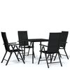 vidaXL Set de servit masa pentru grădină, 5 piese, negru