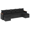vidaXL Set canapele de grădină cu perne, 7 piese, negru, poliratan