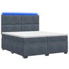 vidaXL Pat boxspring cu saltea Gri &icirc;nchis 200 x 200 cm Catifea