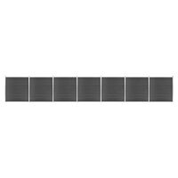 vidaXL Set de panouri de gard, negru, 1218x186 cm, WPC