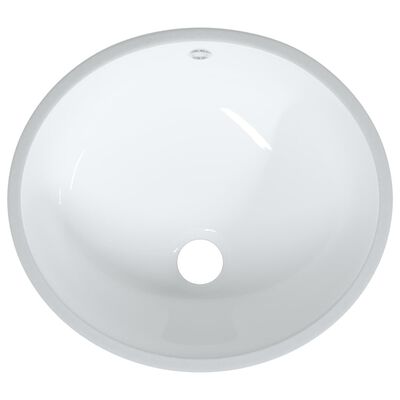 vidaXL Chiuvetă de baie albă 33x29x16,5 cm, ovală, ceramică