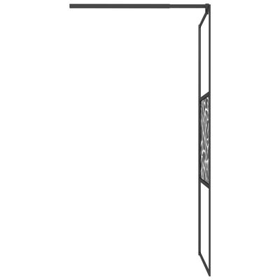 vidaXL Paravan de duș walk-in negru 80x195 cm sticlă ESG model piatră