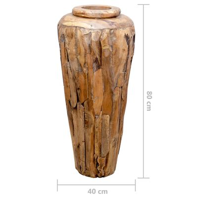 vidaXL Vază decorativă, 40 x 80 cm, lemn masiv de tec