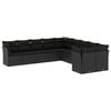 vidaXL Set canapele de grădină cu perne, 10 piese, negru, poliratan