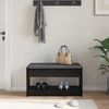 vidaXL Bancă pentru hol cu pernă cu raft Stejar Negru 83 x 38 x 45 cm