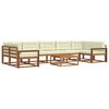 vidaXL Set de canapele de exterior cu pernă 8 pcs Natural și Crem
